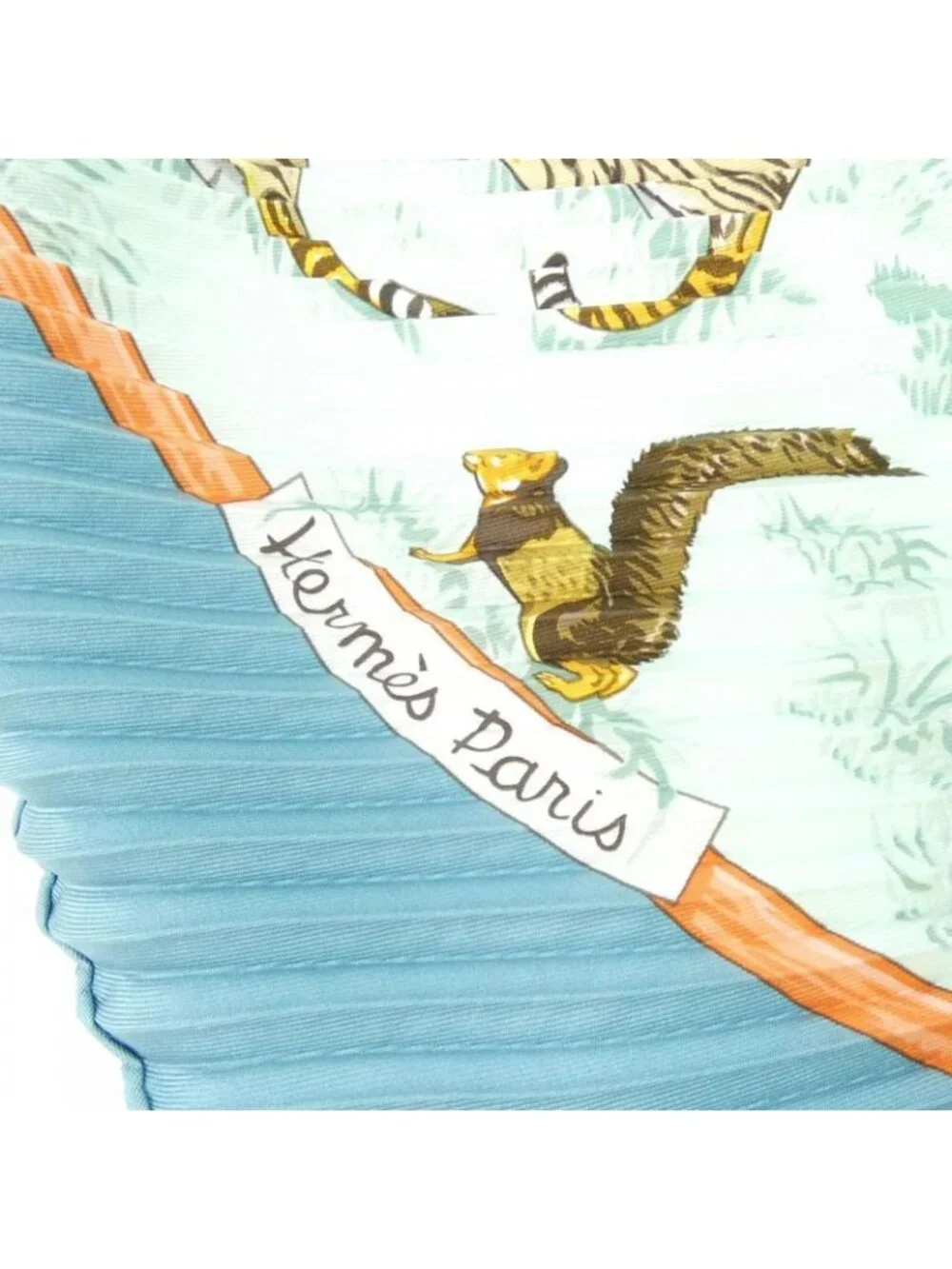 ★SOLD★ Hermes Pleated Scarf Scarves Blue - Picture 5 of 7